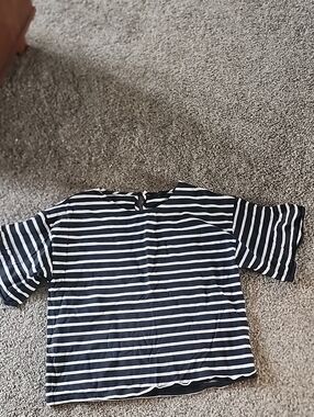J.Crew Black and White Striped Top